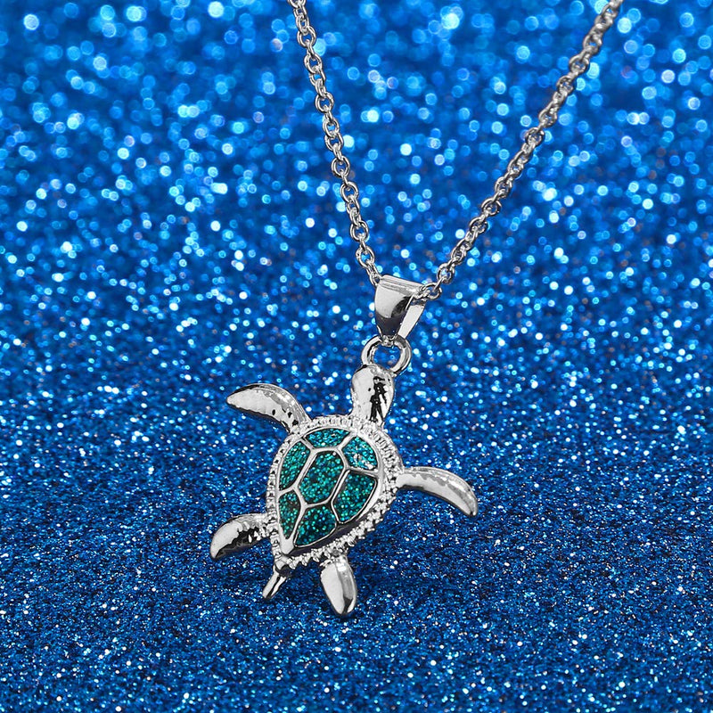 [Australia] - Turtle Necklace Turtle ring Shell Necklace Starfish Necklace for Womens Jewelry Mom Gifts Blue 