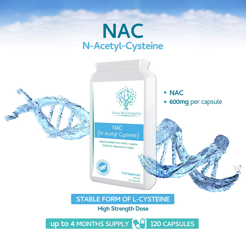 [Australia] - N-Acetyl Cysteine (NAC) 600 mg 120 Capsules - UK Manufactured and Suitable for Vegans & Vegetarians 