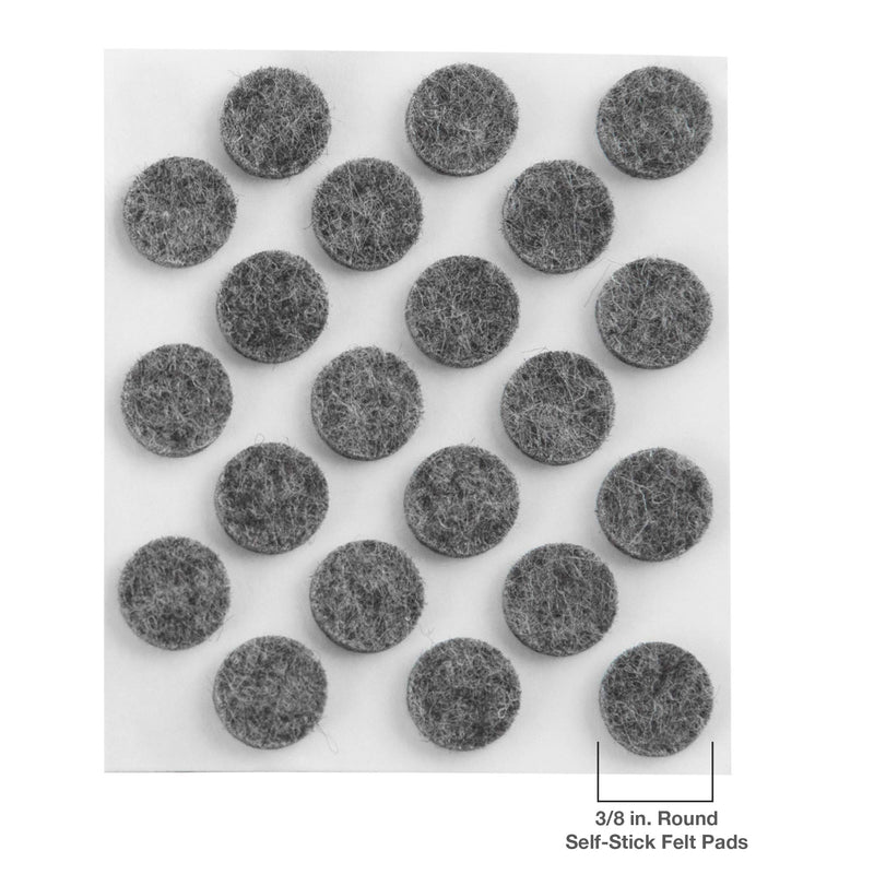 [Australia] - SoftTouch Self-Stick Small Round Felt Pads for Hard Surfaces – Protect Your Hard Surfaces from Scratches, 3/8" Gray Round (84 Pieces) - 4759695N 3/8 Inch 