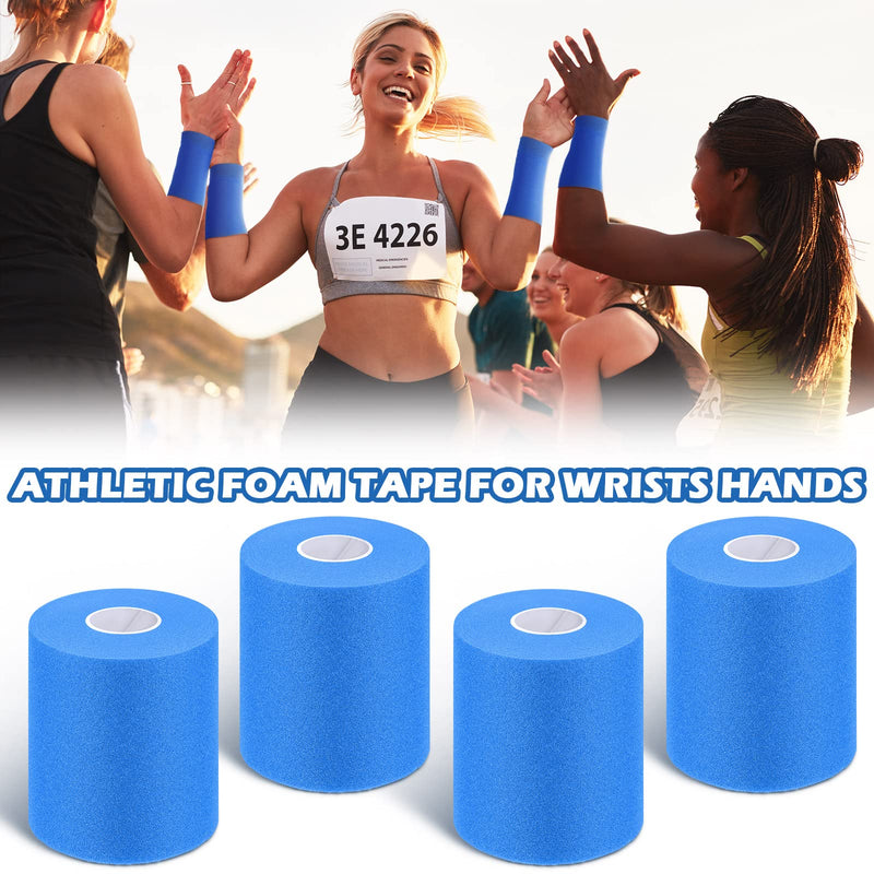 [Australia] - 4 Pieces Foam Underwrap Athletic Foam Tape Sports Pre Wrap Athletic Tape for Ankles Wrists Hands and Knees(Blue,2.75 Inches x 30 Yards) Blue 2.75 Inch x 30 Yards 