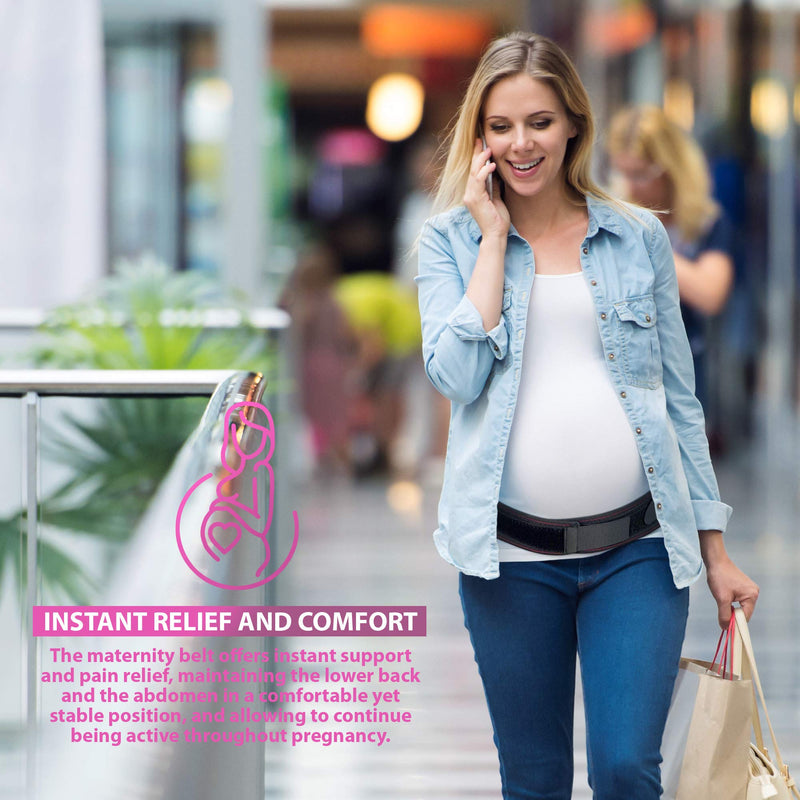 [Australia] - ORTONYX Maternity Support Belt - Back, Pelvic, Hip, Abdomen, Sciatica Pain Relief - Pregnancy Brace - S/M Black 