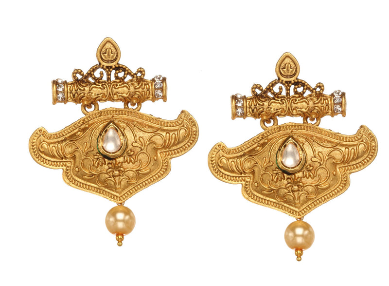 [Australia] - Bindhani Indian Artisan's Bollywood Style Jewellery Traditional Wedding Bridal Fancy Stylish Gold Plated Kundan Necklace Earrings Jewelry Set for Women Style 3 