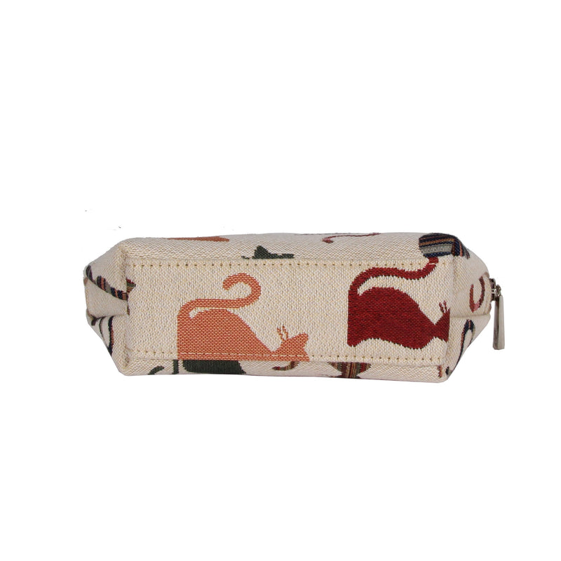 [Australia] - Signare Tapestry Women Travel Cosmetic Bag/Make-Up Brush Bag Colourful s (COSM-CHEKY), Small, Cheeky Cat 