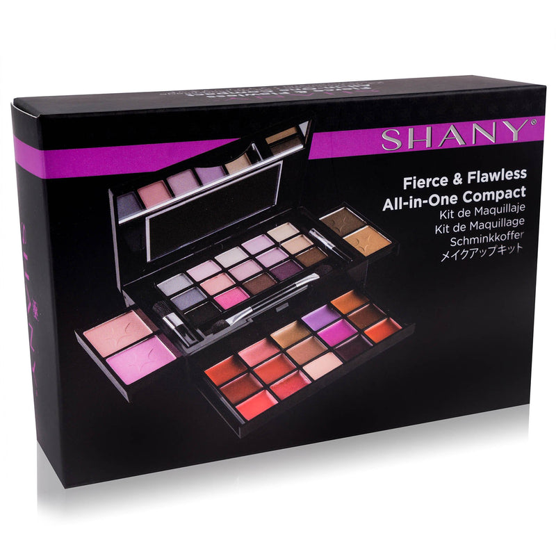 [Australia] - SHANY Fierce & Flawless All-in-One Makeup Set Compact with Mirror, 15 Eye Shadows, 2 Bronzers, 2 Blushes and 15 Lip/Eye Glosses - Applicators Included 