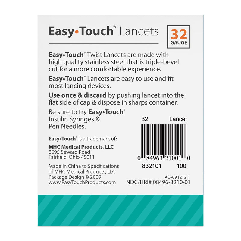[Australia] - EasyTouch Twist Lancets - 32 G, (100 per Box) 