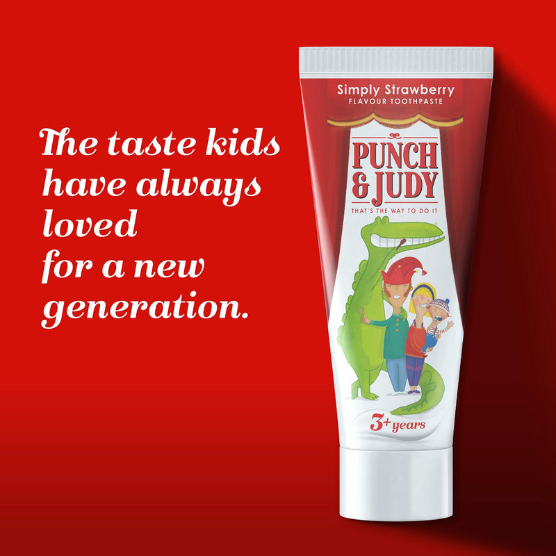 [Australia] - Punch & Judy - Simply Strawberry Flavour Toothpaste, Fluoride 1,400 ppm, 3+ Years, Sugar Free, 50ml 79 g (Pack of 1) 