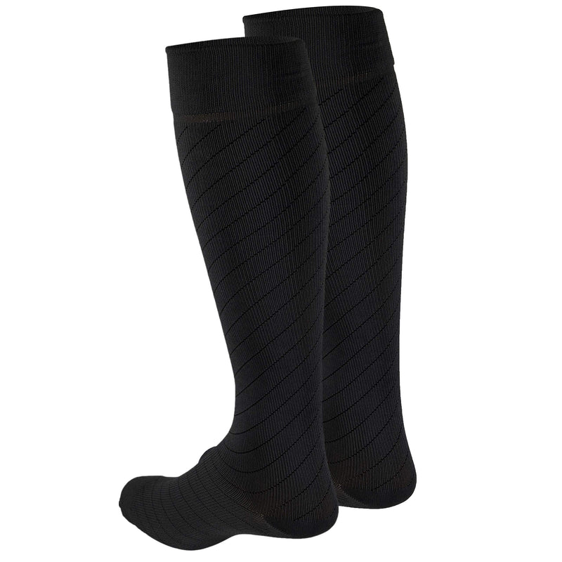 [Australia] - Truform Travel Compression Socks for Men and Women, 15-20 Knee High Over Calf Length, Charcoal, Large 