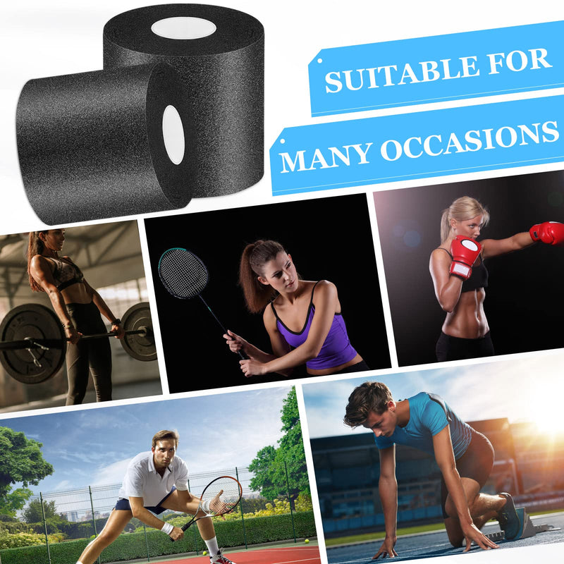 [Australia] - 30 Yards Pre-wrap Athletic Tape Foam Underwrap Tape Sports Foam Underwrap Bandage Athletic Foam Tape for Wrists Elbows Knees Ankles Hair, 2.76 Inches (Black) Black 