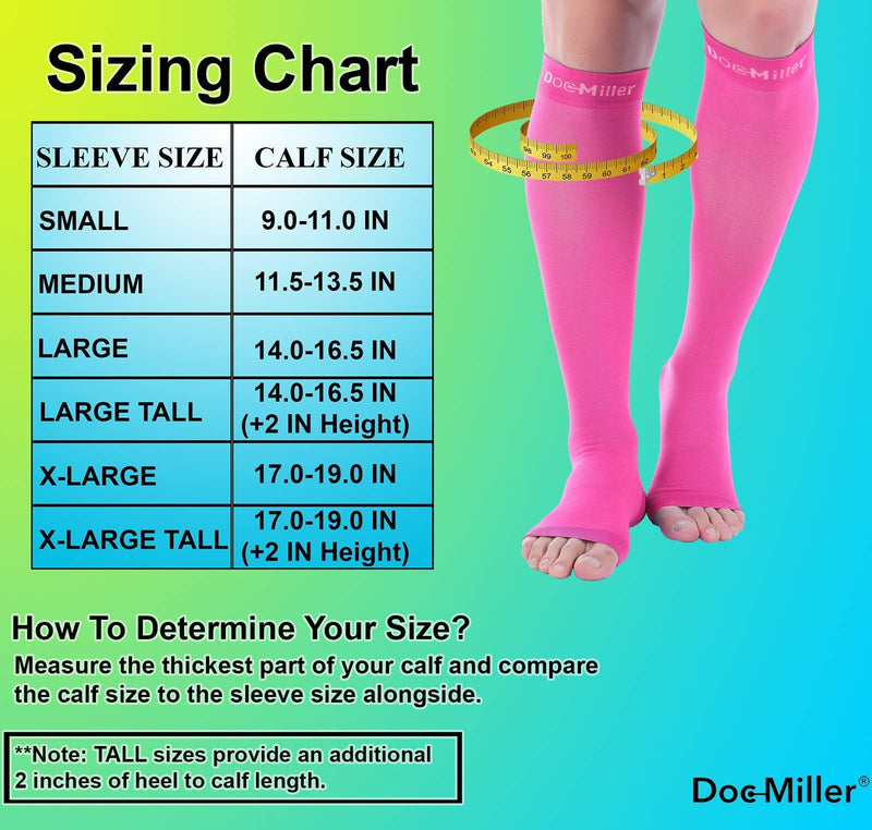 [Australia] - Doc Miller Open Toe Compression Socks 1 Pair 15-20 mmHg Firm Support Pink Large 