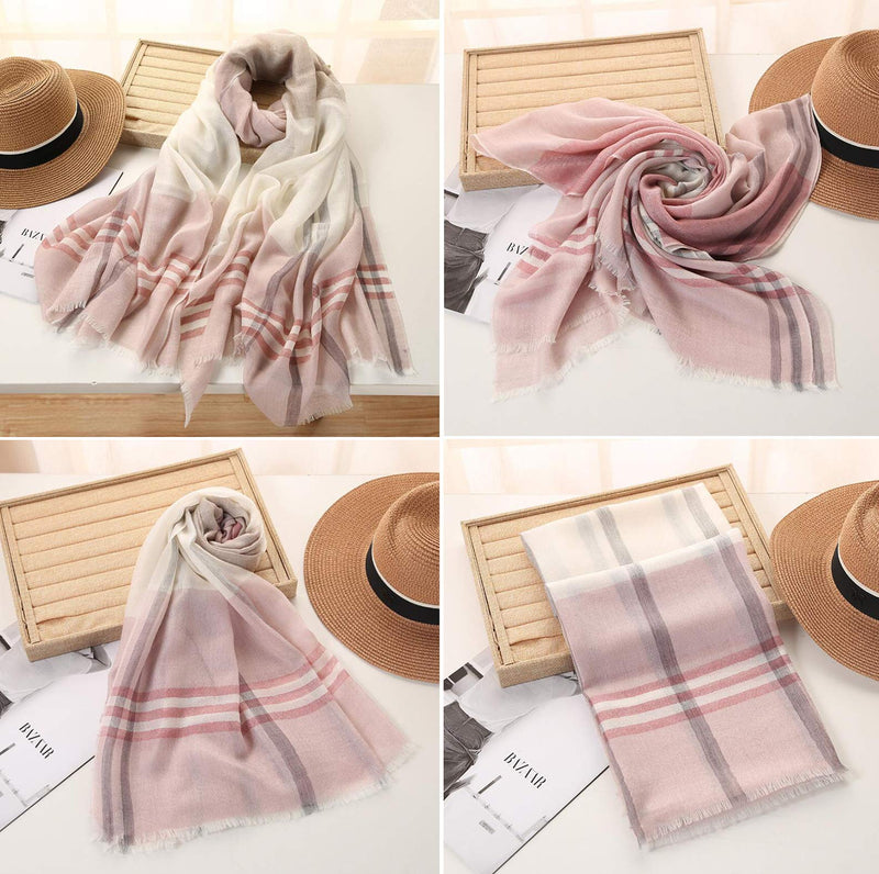 [Australia] - Women Scarf Silk Feeling Large Square Head Scarves Lightweight Neckerchief Wraps Smooth Fashion 78.7*39.3IN Light Orange 