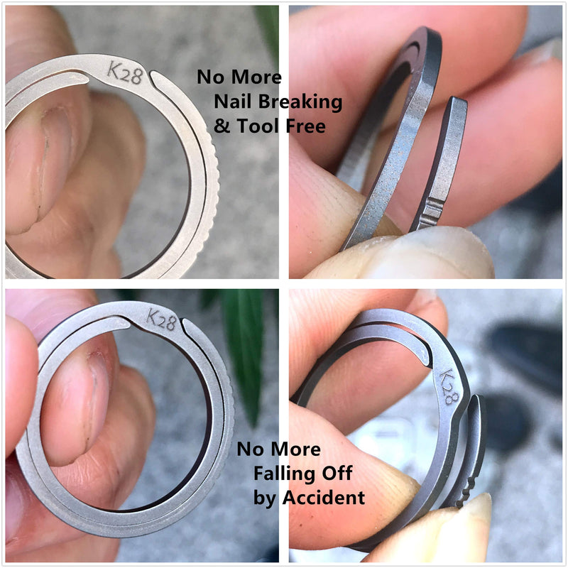 [Australia] - BANG TI Titanium Quick Release Side Pushing Key Rings Labor Saving 2-Pack/ 5-Pack Kit 