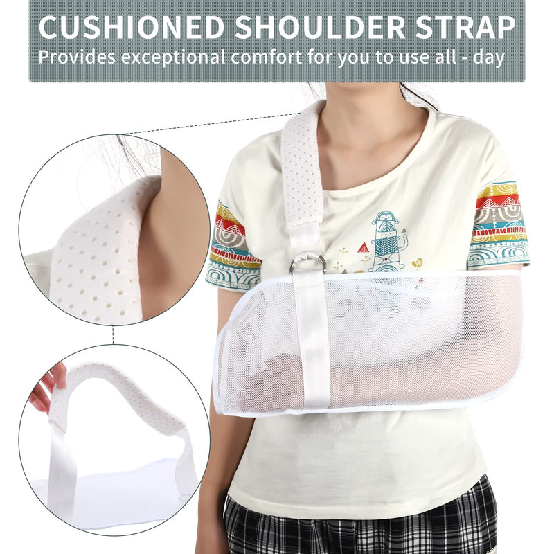 [Australia] - Breathable Mesh Arm Sling for Shower, Arm Sling Shoulder Immobilizer Rotator Cuff Wrist Elbow Forearm Support Brace, Arm Sling Elbow Support - Left and Right Arm for Men and Women, Adjustable Immobilizer for Shower, Stabilizer for Elbow, Dislocation 