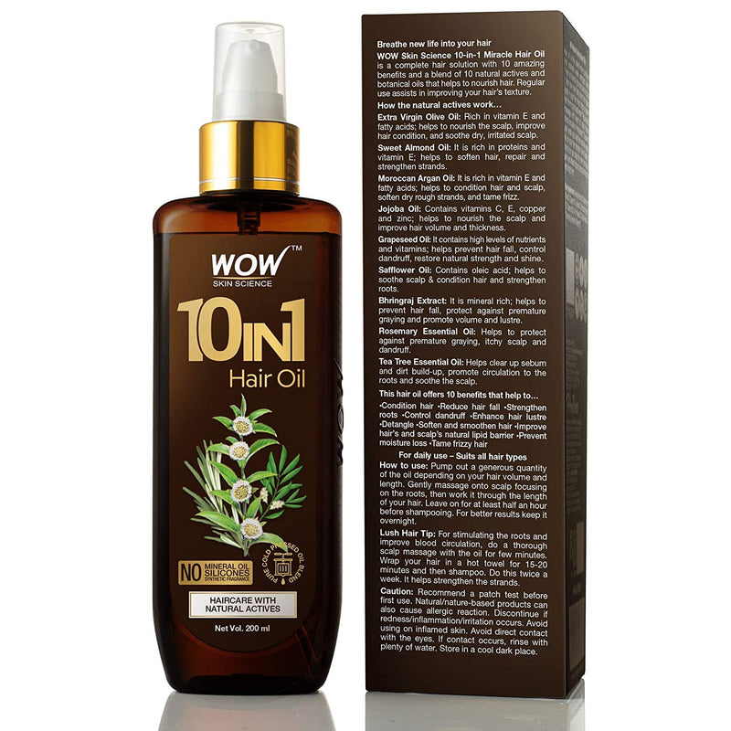 [Australia] - WOW Hair Oil, Reduce Hair Loss, Split Ends, Dandruff, Smooth, Thick Hair, Boost Hair Growth and Stronger Roots, Deep Clean For Healthy Scalp, All Hair Types, Adults and Children, 200 mL 