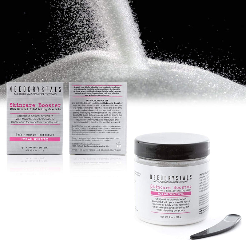 [Australia] - NeedCrystals Microdermabrasion Crystals, DIY Face Scrub. Natural Facial Exfoliator for Dull or Dry Skin Improves Scars, Blackheads, Pore Size, Wrinkles, Blemishes & Skin Texture. 227 Grams 227 g (Pack of 1) 