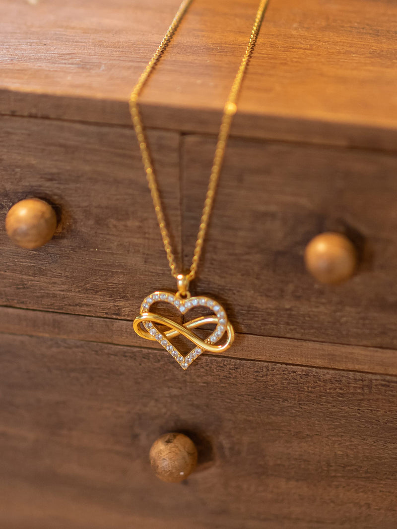 [Australia] - Sash & Soph Infinity Heart Necklace for Women. 925 Sterling Silver Heart Necklace for Girlfriend, Love Heart Pendant on 18" Chain with 2" Extender (Rose Gold or Gold Plated) 