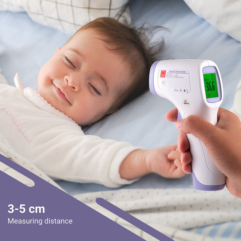 [Australia] - TPZ No Touch Infrared Forehead Thermometer | Non-Contact Digital Thermometer Suitable for Baby and Adult | Instant Temperature Checker | Room, Surface and Body Mode Thermometer | (1) 
