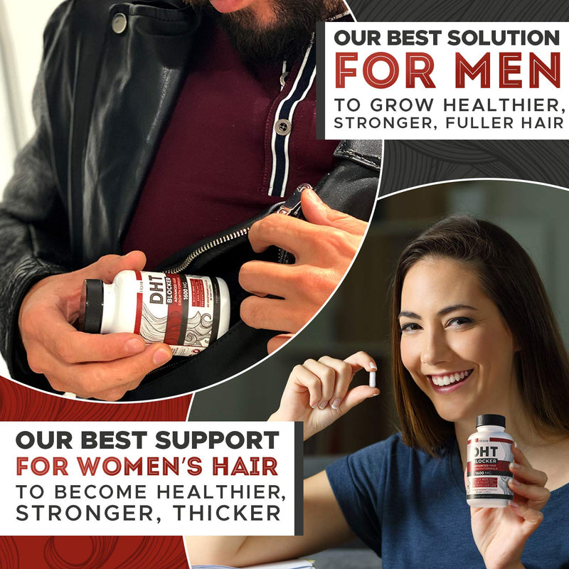 [Australia] - DHT Blocker Hair Growth Supplement - High Potency Biotin & Saw Palmetto for Hair Regrowth - Natural Hair Loss Treatments for Women & Men - Helps Stimulate Hair Follicle Growth 