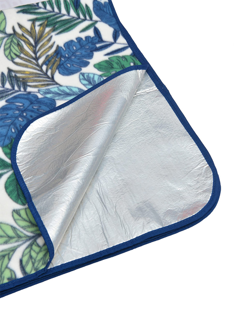 [Australia] - Sleepdown Tropical Fleece Picnic Blanket Outdoor Soft Portable Foldable Picnic Mat Beach Park Camping Hiking Garden with Handle - 135cm x 150cm - Multi 135 x 150 cm Multicolor 