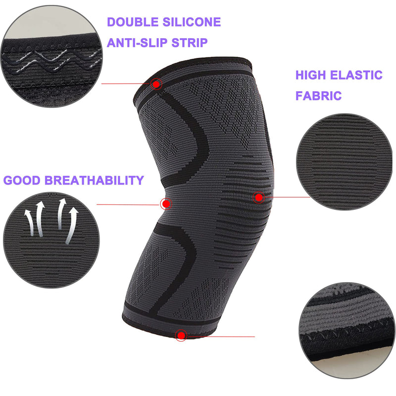 [Australia] - SVDpirit Knee Brace Compression Sleeve For Men & Women (1pc), Knee Support For Running, Cycling, Basketball, Mountaineering, Medical Grade Knee Pads, Protect Meniscus Tear, ACL, Arthritis, Joint Pain Relief 1006BL Large Black 