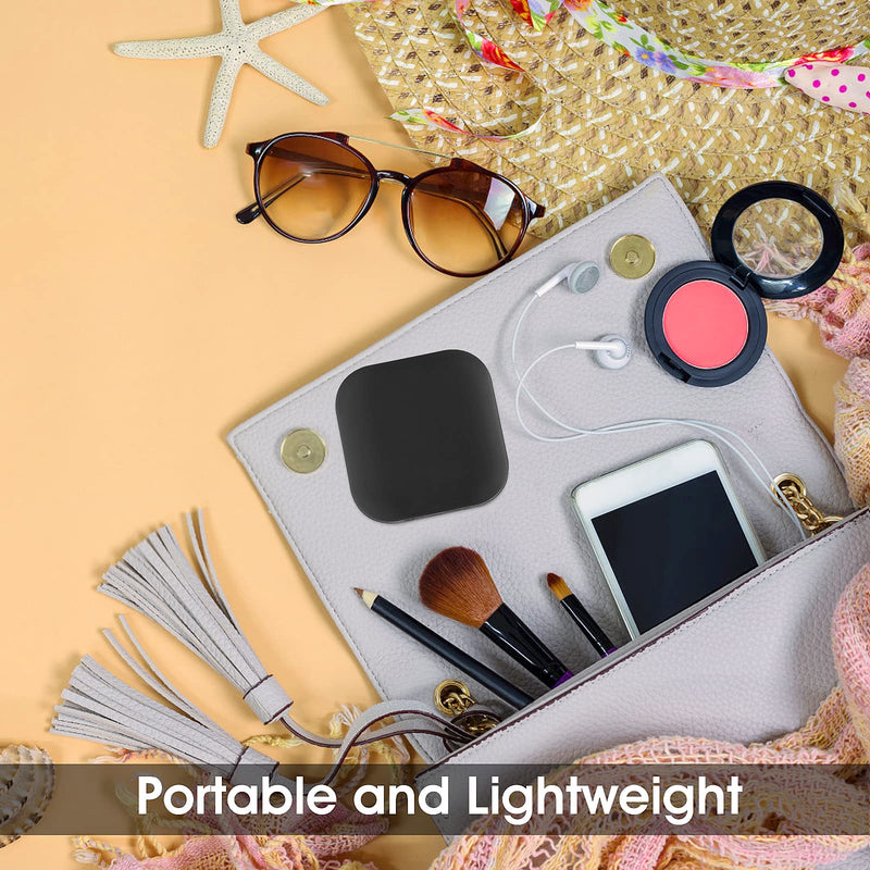 [Australia] - Sibba Contact Lens Cases with Mirror, Contact Lens Holder Mini Box Container, Portable Contact Lens Soaking Case with L and R Caps for Travel Black 