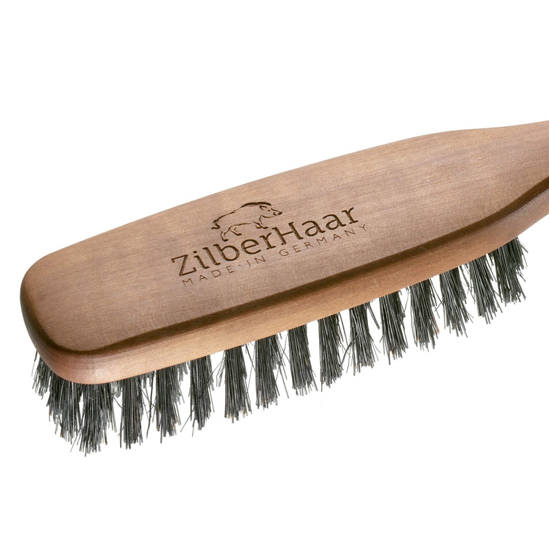 [Australia] - ZilberHaar - Long Hair & Beard Brush - Made From Stiff First Cut Boar Bristles and Pearwood - Perfect Beard Care for Men - Works with all Beard Balms and Beard Oils - 8.6 Inches Long 