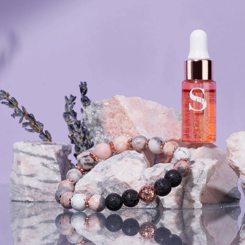 [Australia] - Anxiety Bracelet for Women, Beaded Bracelet, Gemstone Bracelet Lava Rock, Restful Sleep Essential Oils, Aromatherapy Gift Box for Her 