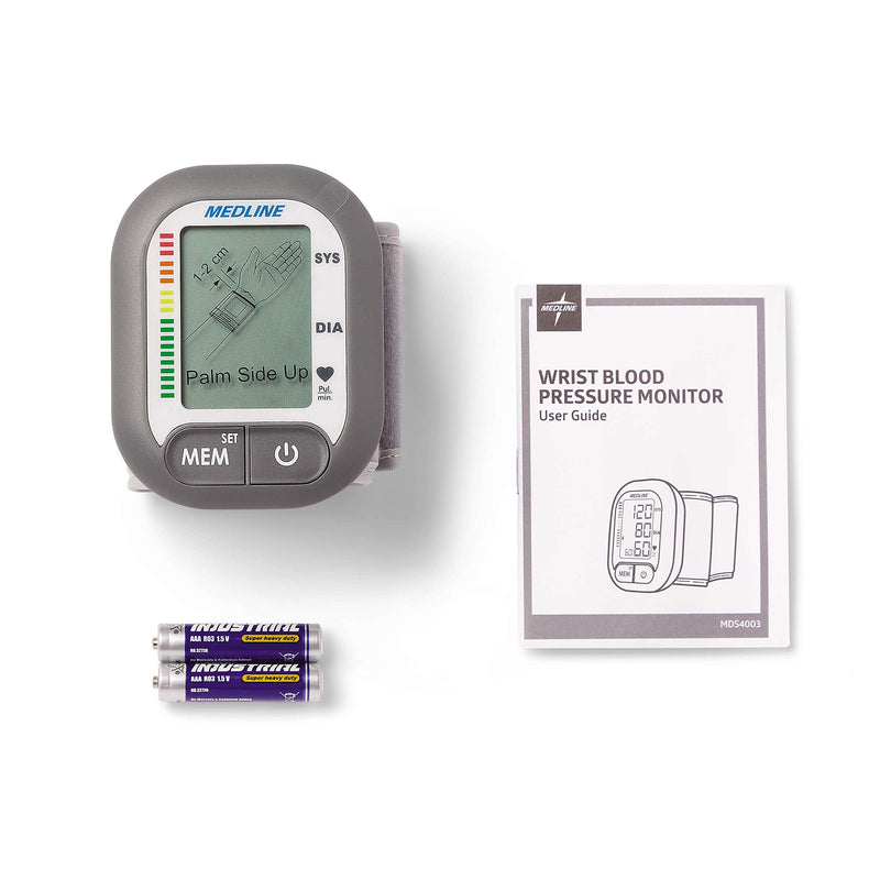 [Australia] - Medline Digital Wrist Blood Pressure Monitor, BP Cuff with Batteries Included (60 Reading Memory) 