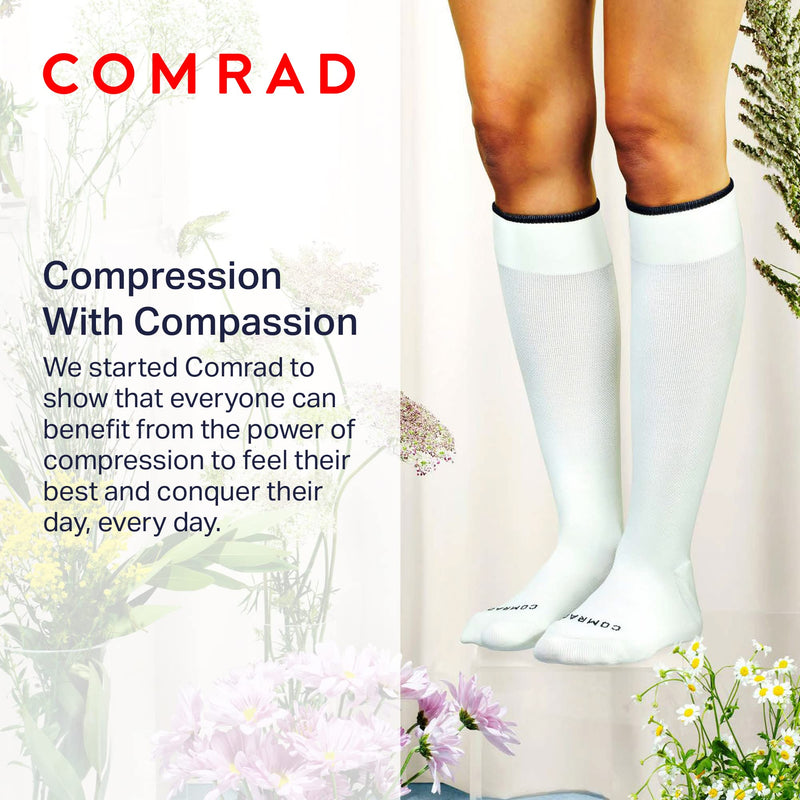 [Australia] - Comrad Knee High Compression Socks for Wide Calf - Thin, Breathable Premium Support Socks for Pregnancy, Athletes & More Medium Black 