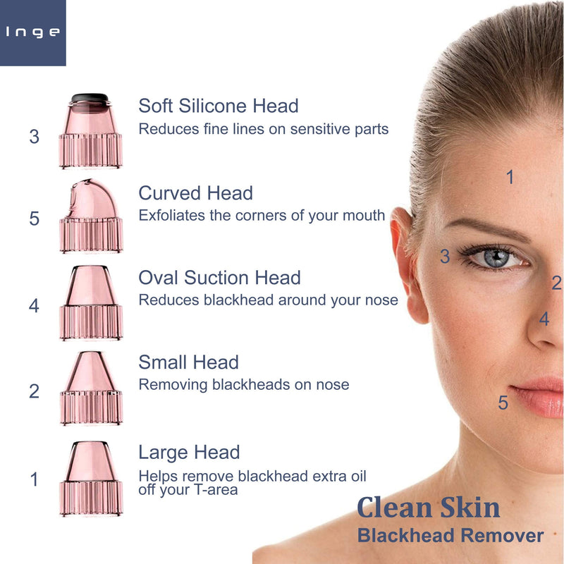 [Australia] - Inge Blackhead Remover/Blackhead Extractor/Pore Cleaner/Blackhead Suction Remover/Pore Sucker/Spot Vacuum/Pimple Remover/Nose Pore Vacuum/Pore Extractor - Includes Acne Removal Tools 