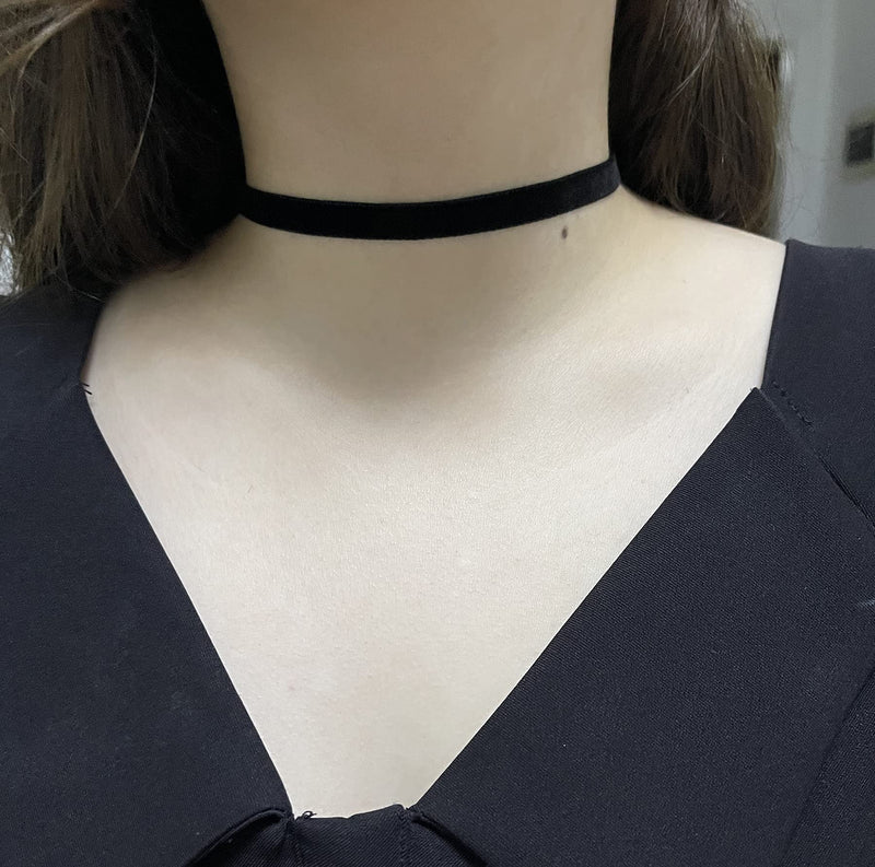 [Australia] - Txibikn Simple Black Velvet Choker Necklace with 304 Stainless Steel Chain for Women Girls Party Wedding Jewelry Gifts 