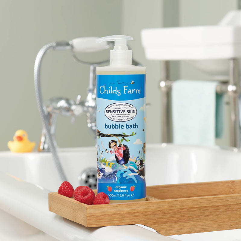 [Australia] - Childs Farm Kids Bubble Bath Organic Sensitive Skin Cleans Hydrates Skin, Raspberry, 250 ml (Pack of 6), 1500 millilitre 250 ml (Pack of 6) 