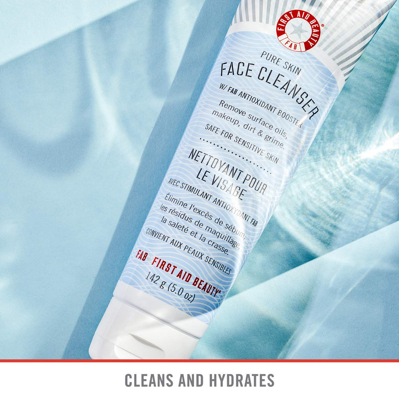 [Australia] - First Aid Beauty Pure Skin Face Cleanser, Sensitive Skin Cream Cleanser with Antioxidant Booster, 5 oz. 142 g (Pack of 1) 