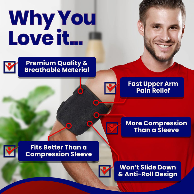 [Australia] - Bicep Tendonitis Brace Compression Sleeve - Triceps & Biceps Muscle Support For Upper Arm Tendonitis Pain Relief Or Bicep Strains (Bicep 11 to 16") L 