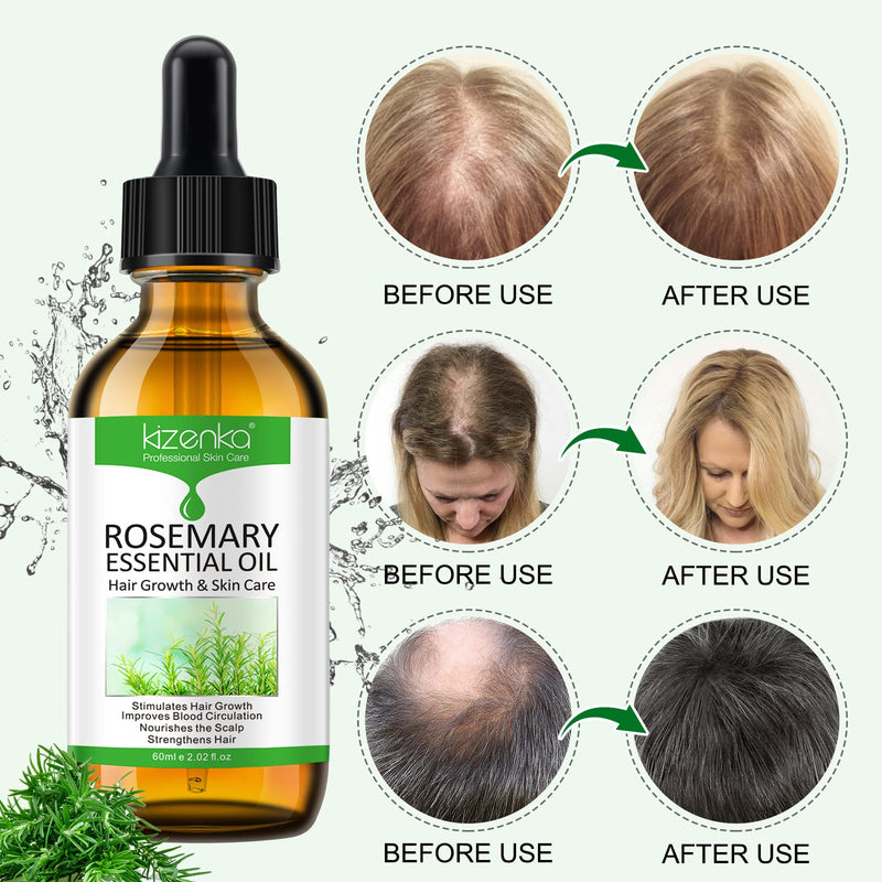 [Australia] - Rosemary Hair Growth Oil, Rosemary Essential Oil, Rosemary Oil for Hair Growth | Eyebrow and Eyelash Growth | Skin Care, 100% Pure Natural Hair Oil Serum, Stimulates Hair Growth, 60ml 