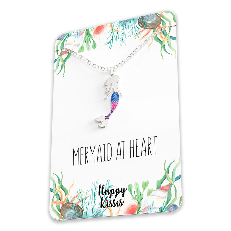 [Australia] - Mermaid Necklace – Cute Mermaid Gift Charm for Women, Girls & Teens – “Mermaid at Heart” Message Card 