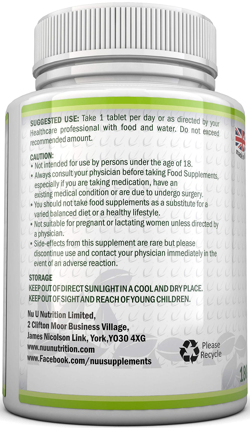 [Australia] - L-Lysine 1000mg | 180 Tablets (6 Month Supply) | Vegetarian and Vegan L lysine 1000mg by Nu U Nutrition 