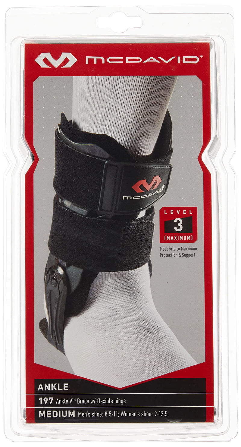 [Australia] - McDavid 197 Ankle V Brace with Flexible Hinge for Ankle Support and to Help Prevent Ankle Sprains and Injuries Medium 