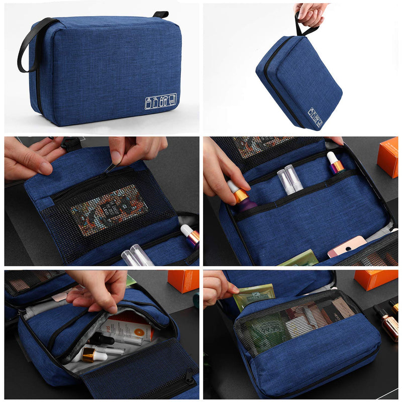 [Australia] - WeTest Perfect Travel Toiletry Bag - Hanging Travel Dopp Kit Waterproof Organizer Bag (Dark Blue) 