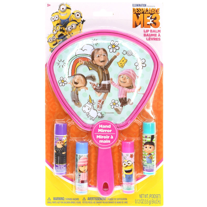 [Australia] - Townley Girl Despicable Me 3 Super Sparkly Lip Gloss Set for Girls, 4 Yummy Flavors with Mirror 