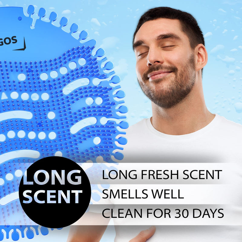 [Australia] - Urinal Screen Deodorizer Mats (12 Pack) Anti-Splash Toilet Smell Refresher protection for Bathroom Office Stadiums Schools with Free Gloves - 12pcs Blue Ocean Breeze 