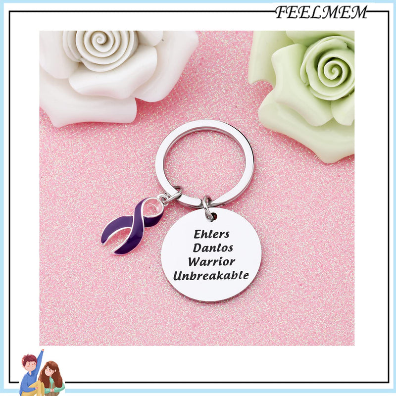 [Australia] - FEELMEM EDS Awareness Gift Cancer Fighter Gift Ehlers Danlor Warrior Keychain Ehlers Danlor-Ky 