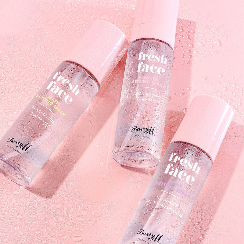 [Australia] - Barry M Fresh Face Dewy Finish Setting Spray, Long-lasting, Formulated with Hydrating Cucumber Extract and Moisturising Snow Mushroom, Clear 