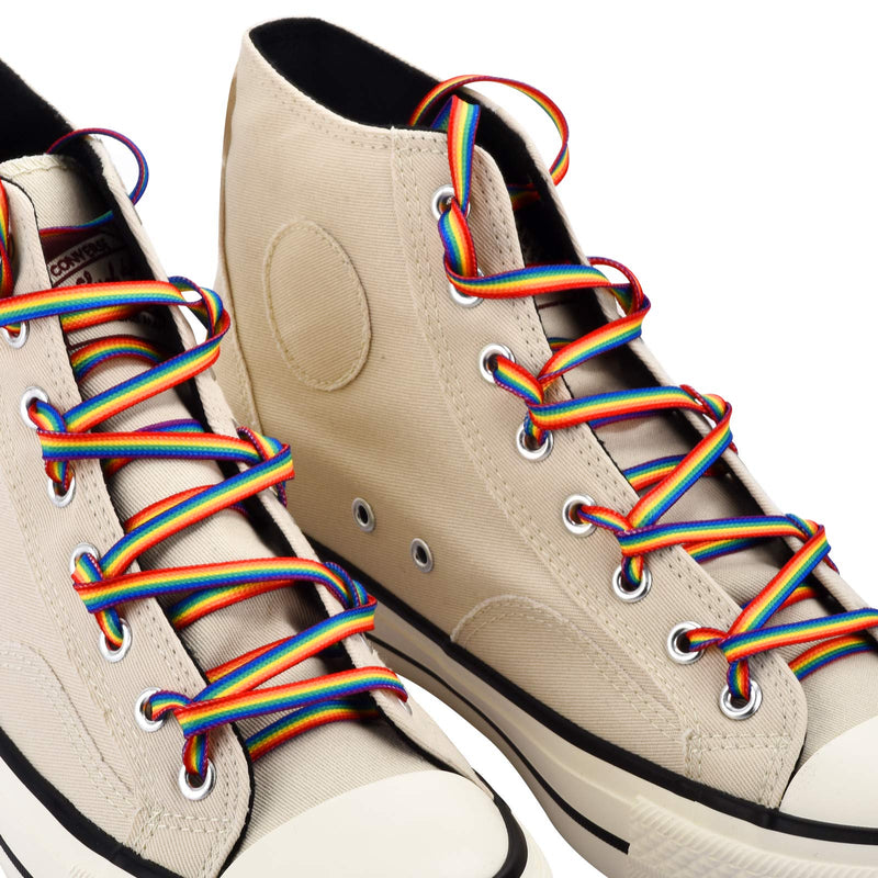 [Australia] - Rainbow Striped Shoe Laces, LGBTO laces, Brightly Colored for Sneakers and Cavans 47" 