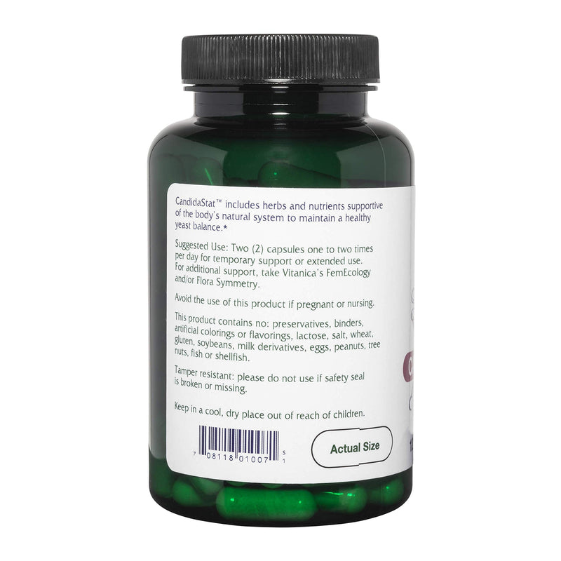 [Australia] - Vitanica Candidastat, Yeast Balance Supplement and Support, Vegan, 120 Capsules 