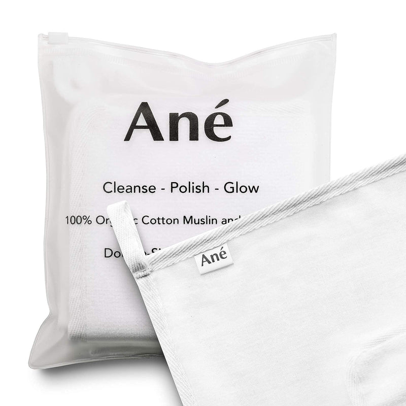 [Australia] - An√© 3 Double Sided Muslin and Microfibre Face Cleansing Cloths - Makeup Removers, Deep Pore Cleansers and Face Exfoliators 