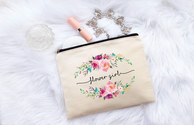 [Australia] - Flower Girl Makeup Bag, Flower Girl Gift, Bridal Party Favor, Cosmetic Pouch, Wedding Party Gift, Gift from Bride 