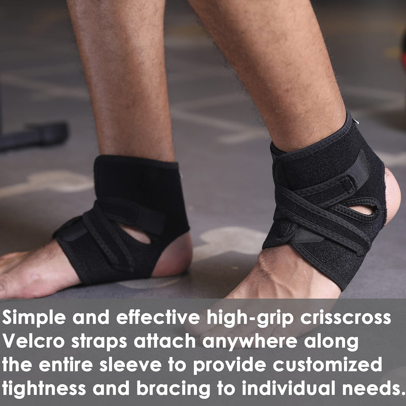 [Australia] - HiRui Ankle Wraps Ankle Brace for Men Women Kids, Lightweight Ultra-thin High-elastic Compression Ankle Support Ankle Stabilizer for Sprains Arthritis Running, Breathable & Close-fitting (M, 2 Pack) Medium (Pack of 2) 