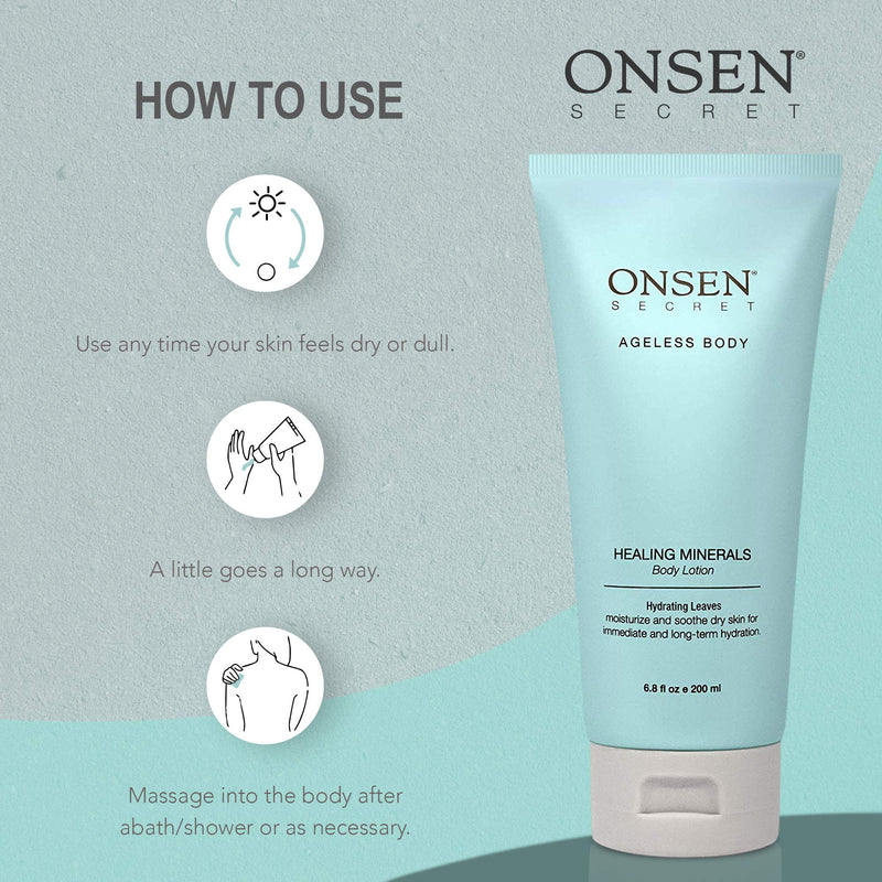 [Australia] - Onsen Secret Natural Daily Moisturizing Body Lotion w/ Smoothing Organic Shea Butter for Normal to Dry Skin w/ Healing Minerals, Jojoba, Aloe Vera, Vitamin E & Rice Bran Non-Greasy (Hydrating Leaves) Hydrating Leaves 