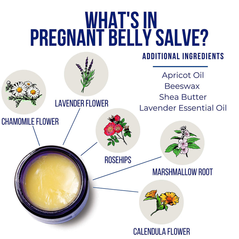 [Australia] - Motherlove Pregnant Belly Salve (4oz) Help Prevent Stretch Marks During Pregnancy & Soothe the Itch of Growing Skin—Moisturizing, Easily Absorbed Salve w/ Light Lavender Scent—Organic Herbs, Non-GMO 4 Fl Oz (Pack of 1) Standard Packaging 