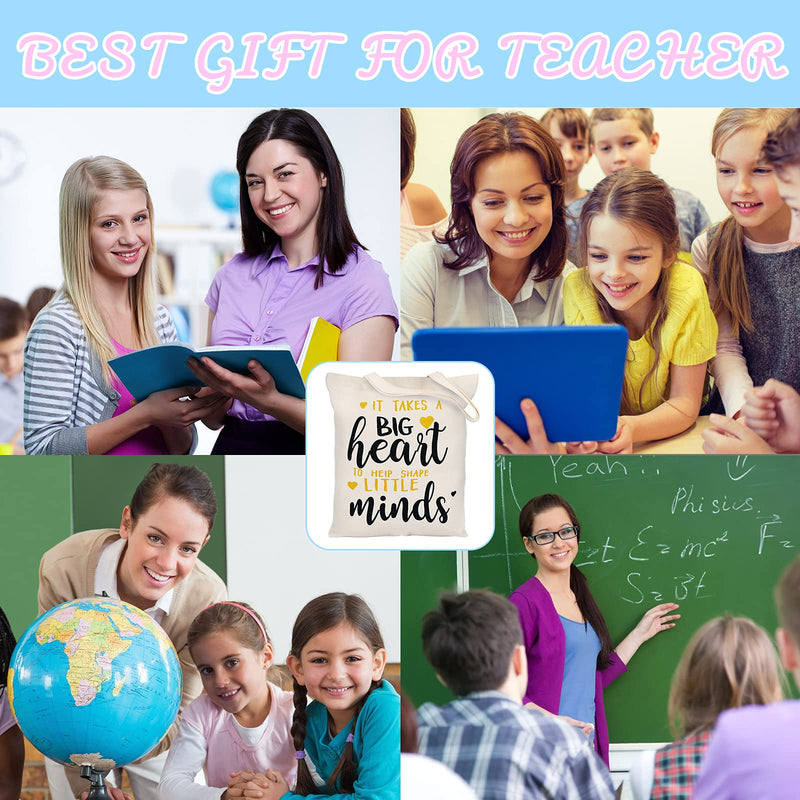 [Australia] - Teacher Gifts Teacher Appreciation Gifts Canvas Teacher Bag Makeup Bag White-1 